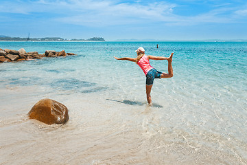 Image showing Yoga by the Sea