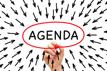 Image showing Agenda Concept With Many Arrows