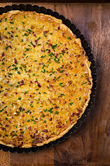 Image showing German onion pie - Zwiebelkuchen