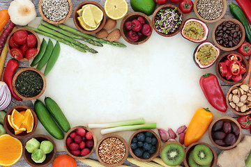 Image showing Healthy Superfood Background Border