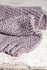 Image showing knitted brown scarf