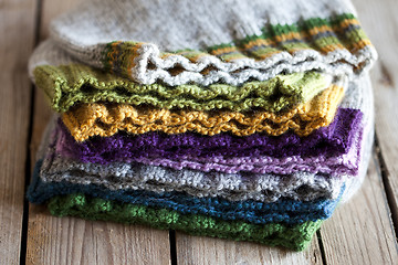 Image showing Multicolored knitted hats