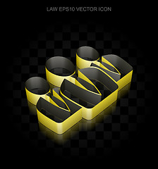 Image showing Law icon: Yellow 3d Business People made of paper, transparent shadow, EPS 10 vector.
