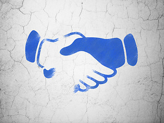 Image showing Politics concept: Handshake on wall background