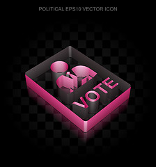 Image showing Political icon: Crimson 3d Ballot made of paper, transparent shadow, EPS 10 vector.