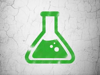 Image showing Science concept: Flask on wall background