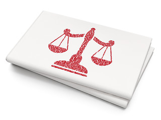 Image showing Law concept: Scales on Blank Newspaper background