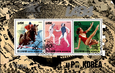 Image showing North Korean old postage stamp