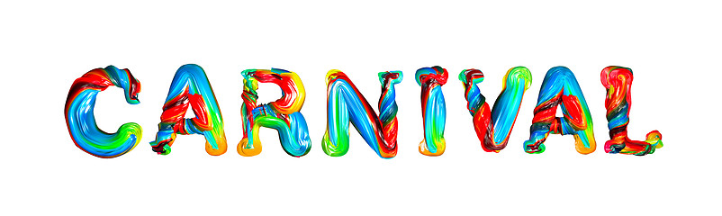 Image showing Colorful 3d text carnival on white background