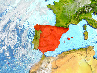 Image showing Spain on map with clouds