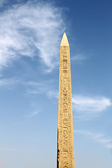 Image showing Ancient Obelisk with hieroglyphs at Karnak Temple, Luxor, Egypt