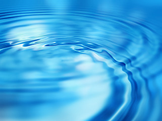 Image showing Bright blue abstract background with water ripples pattern