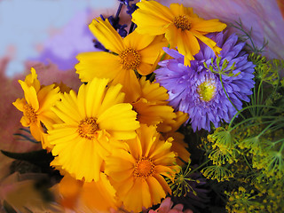 Image showing Bouquet from beautiful flowers