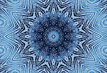 Image showing Bright blue abstract concentric pattern
