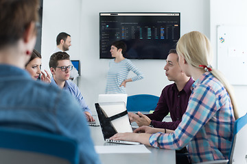 Image showing Business Team At A Meeting at modern office building