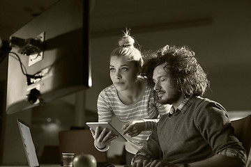 Image showing young designers in the night office