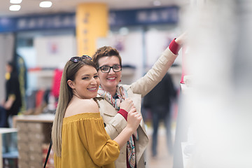 Image showing best friend shopping in big mall