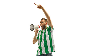 Image showing Irish fan celebrating on white background