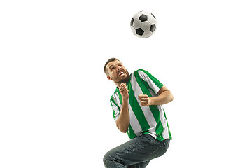 Image showing Irish fan celebrating on white background