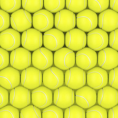 Image showing Rows with tennis balls