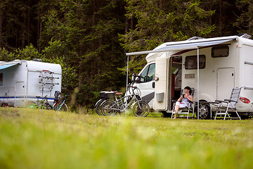 Image showing Family vacation travel, holiday trip in motorhome