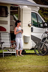 Image showing Family vacation travel, holiday trip in motorhome