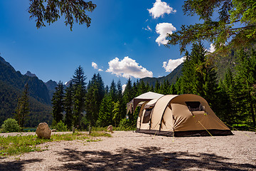 Image showing Camping on the shores of lake