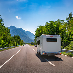 Image showing VR Caravan car travels on the highway.