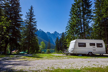 Image showing Family vacation travel, holiday trip in motorhome