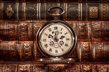 Image showing Close up on vintage clock