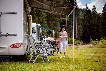 Image showing Family vacation travel, holiday trip in motorhome