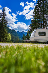 Image showing Family vacation travel, holiday trip in motorhome