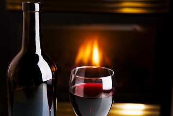 Image showing Wine and fire