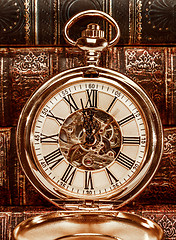 Image showing Close up on vintage clock