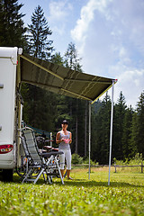 Image showing Family vacation travel, holiday trip in motorhome