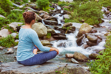 Image showing Woman in Padmasana outdoors