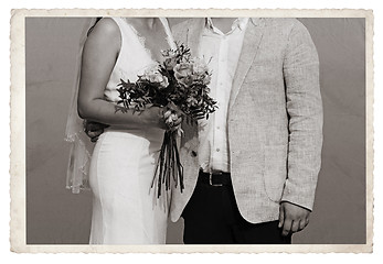 Image showing Vintage photo with newlywed