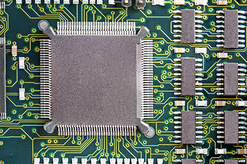 Image showing PCB Printed Circuit Board with many electrical components