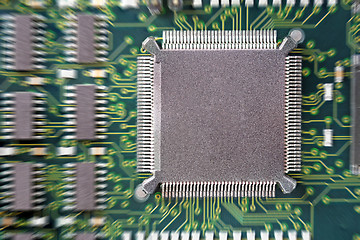 Image showing PCB Printed Circuit Board with many electrical components