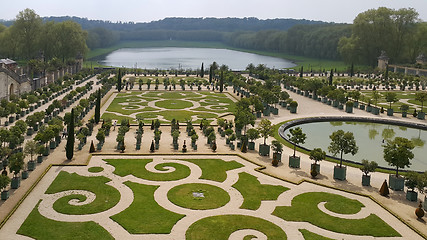 Image showing The famous gardens of the Royal Palace of Versailles near Paris