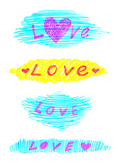 Image showing Textures with the word Love and abstract heart