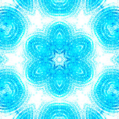 Image showing Abstract blue and white concentric pattern