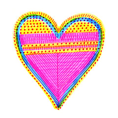 Image showing Abstract heart with colorful pattern