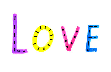 Image showing Word LOVE from colorful letters