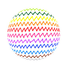 Image showing Abstract colorful zigzag lines shape