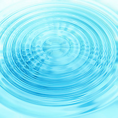 Image showing Abstract blue circular water ripples
