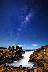 Image showing Milky Way starry skies over Bombo Australia