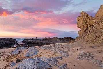 Image showing Sunrise skies over Queen Victoria Rock Australia