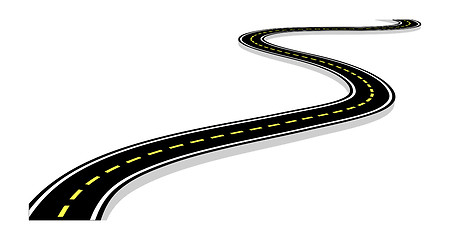 Image showing Leaving the highway, curved road with markings. 3D vector illustration on white