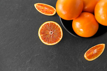 Image showing close up of fresh juicy blood oranges